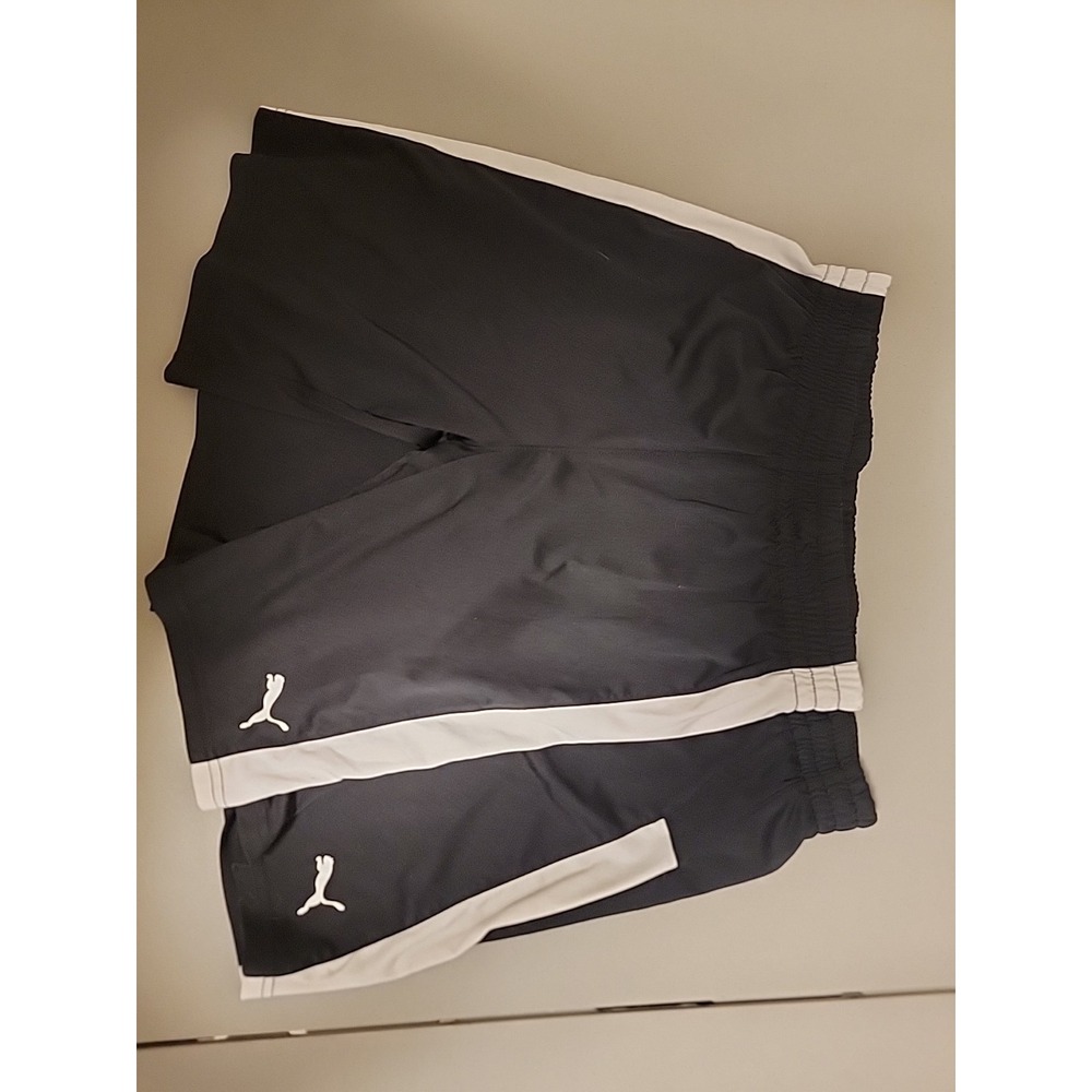 Lot 2 Puma Boys Black Basketball Athletic Shorts Medium 10/12 Elastic Waist